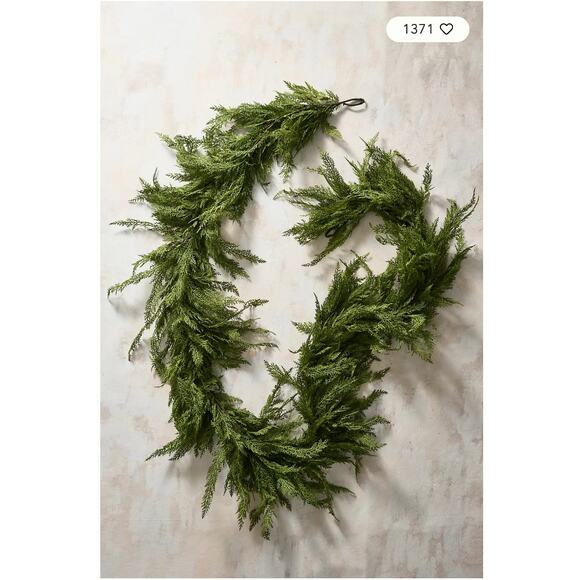 Anthropologie Faux Cedar Garland, Deluxe 108" - Picture 2 of 4